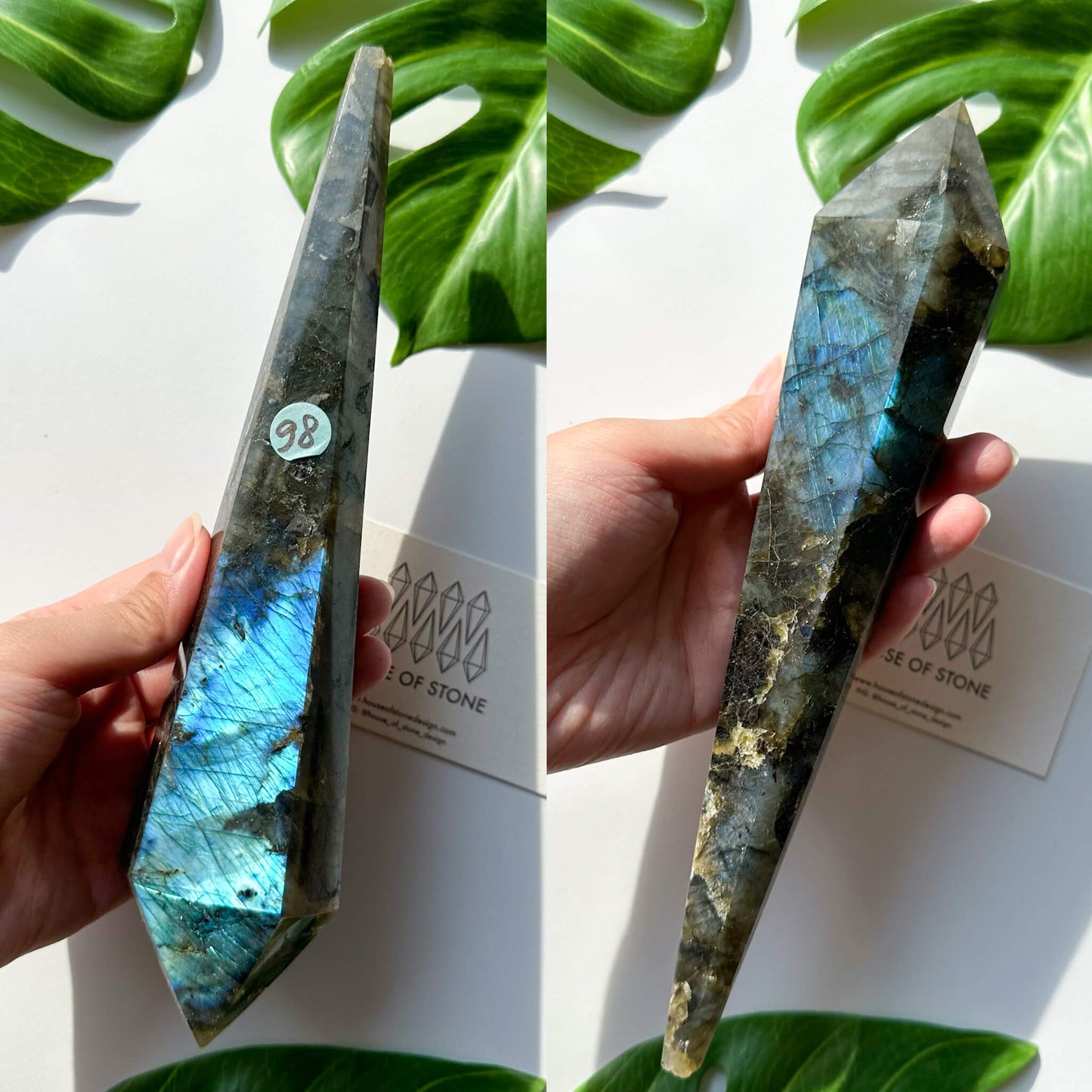 Natural Labradorite Wand/Rainbow Labradorite Crystal Point Wand/Labradorite Crystal Handle/Labradorite Stem/Wedding Bouquet Handle/Chakra Healing/AAA