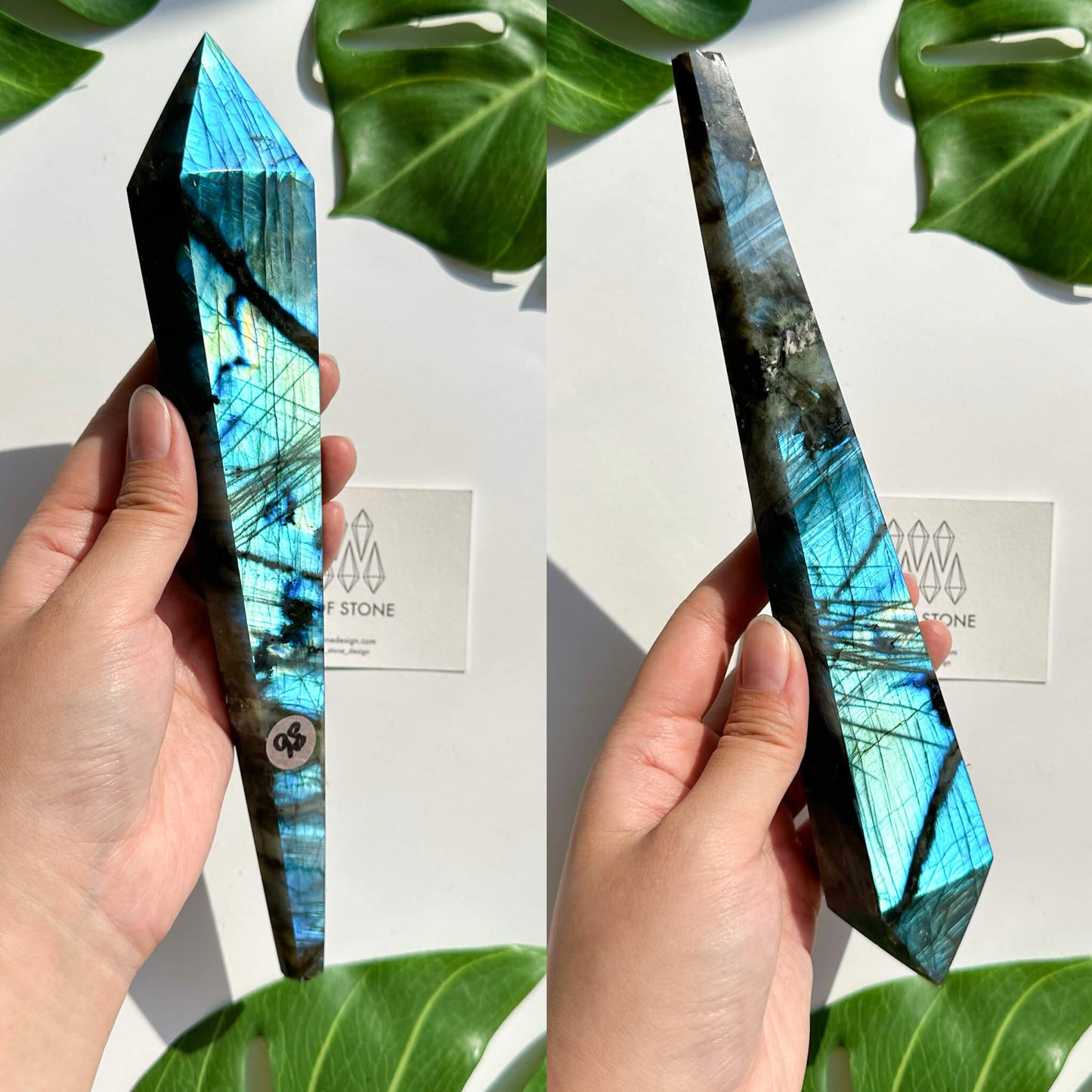 Natural Labradorite Wand/Rainbow Labradorite Crystal Point Wand/Labradorite Crystal Handle/Labradorite Stem/Wedding Bouquet Handle/Chakra Healing/AAA