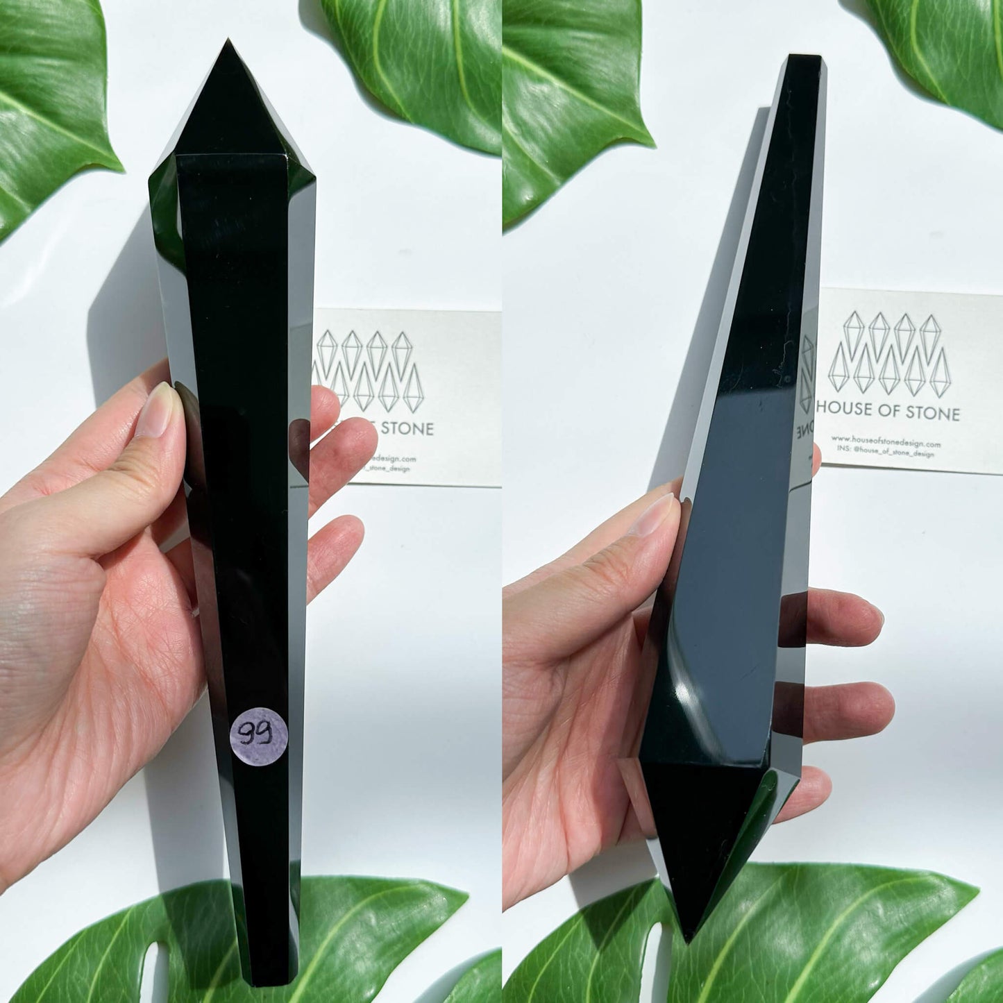 Natural Black Obsidian Wand/High Quality Black Obsidian Point Wand/Crystal Gemstone Obsidian Wand Handle/Obsidian Stem/Root Chakra Healing/AAA