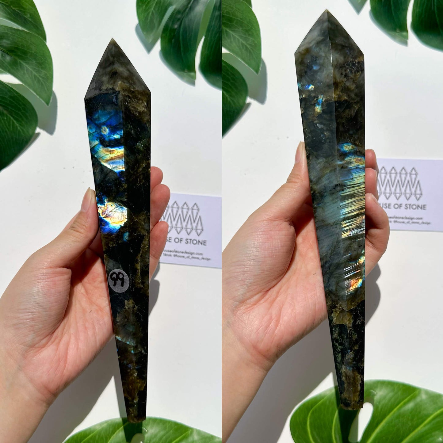 Natural Labradorite Wand/Rainbow Labradorite Crystal Point Wand/Labradorite Crystal Handle/Labradorite Stem/Wedding Bouquet Handle/Chakra Healing/AAA