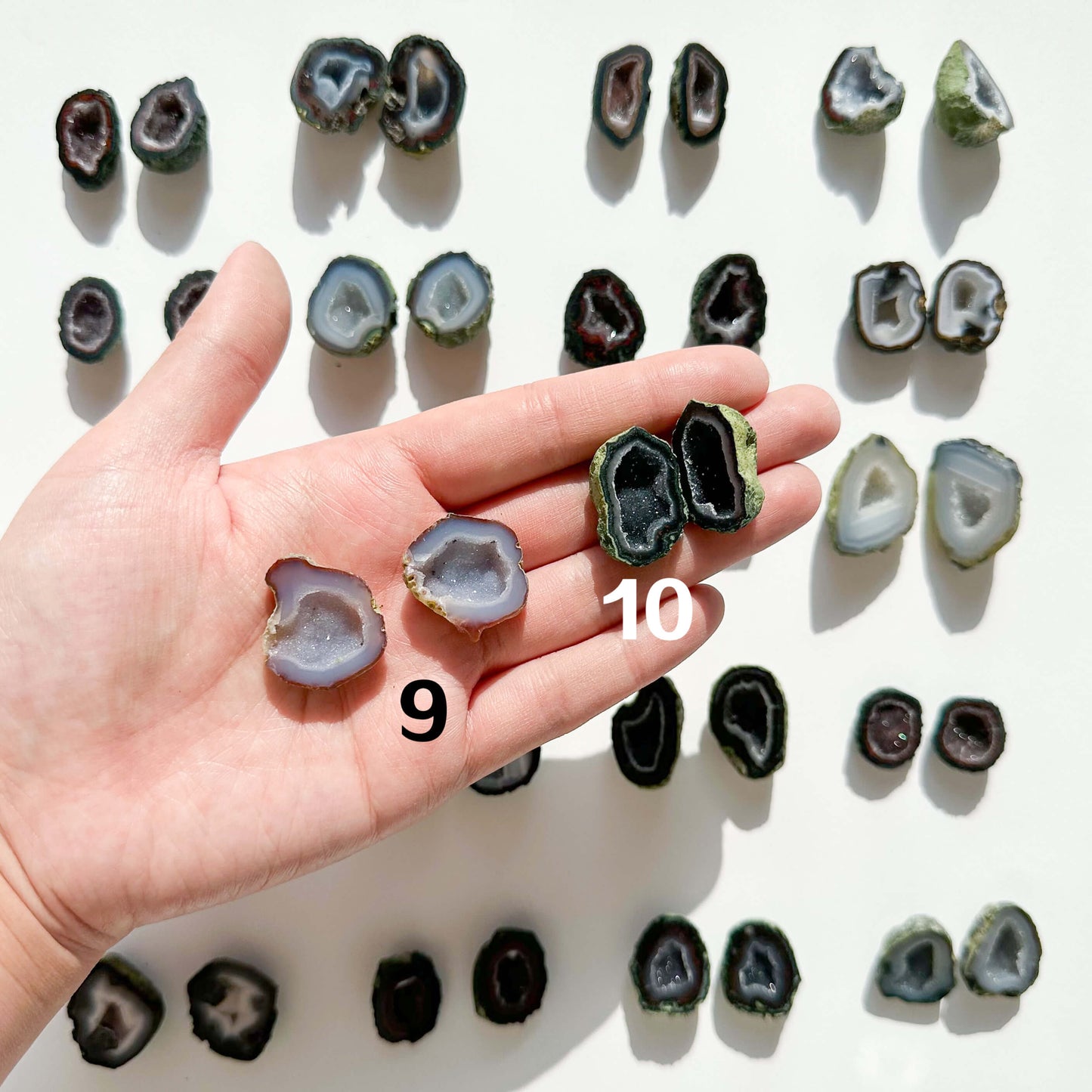 Natural Mini Agate Geode Pair | Small Tabasco Raw Crystal Geode, Druzy  Rainbow Mexico Geodes, Chakra, Meditation Tool