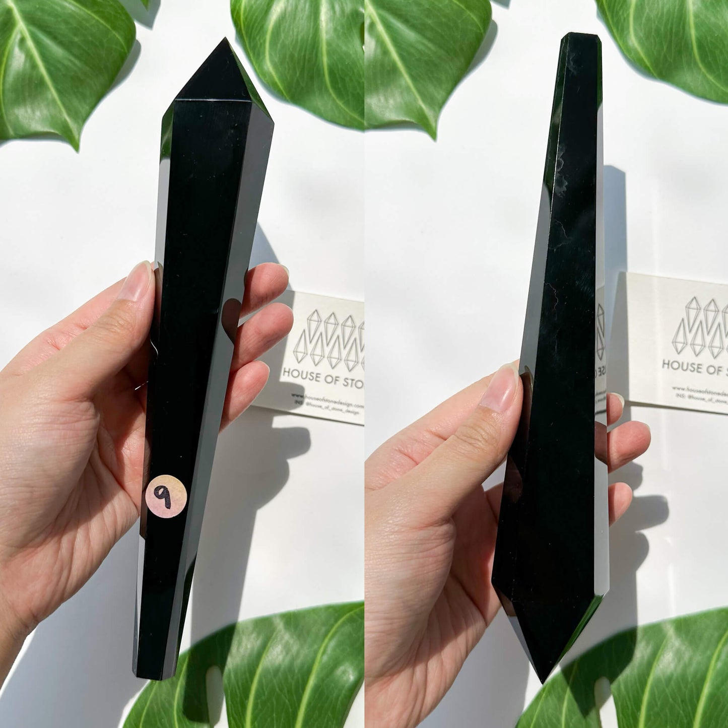 Natural Black Obsidian Wand/High Quality Black Obsidian Point Wand/Crystal Gemstone Obsidian Wand Handle/Obsidian Stem/Root Chakra Healing/AAA