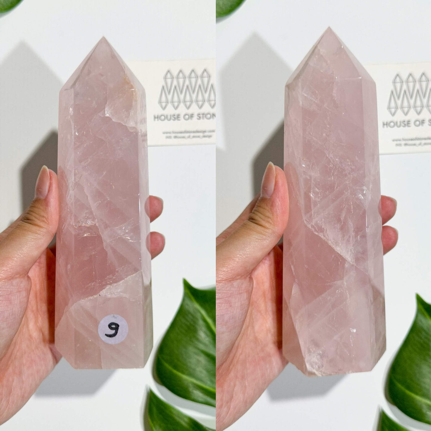 Natural Large Rose Quartz Tower/Rose Quartz Crystal Point Tower Wand/Juicy Rose Quartz Obelisk/Heart Chakra Healing/AAA