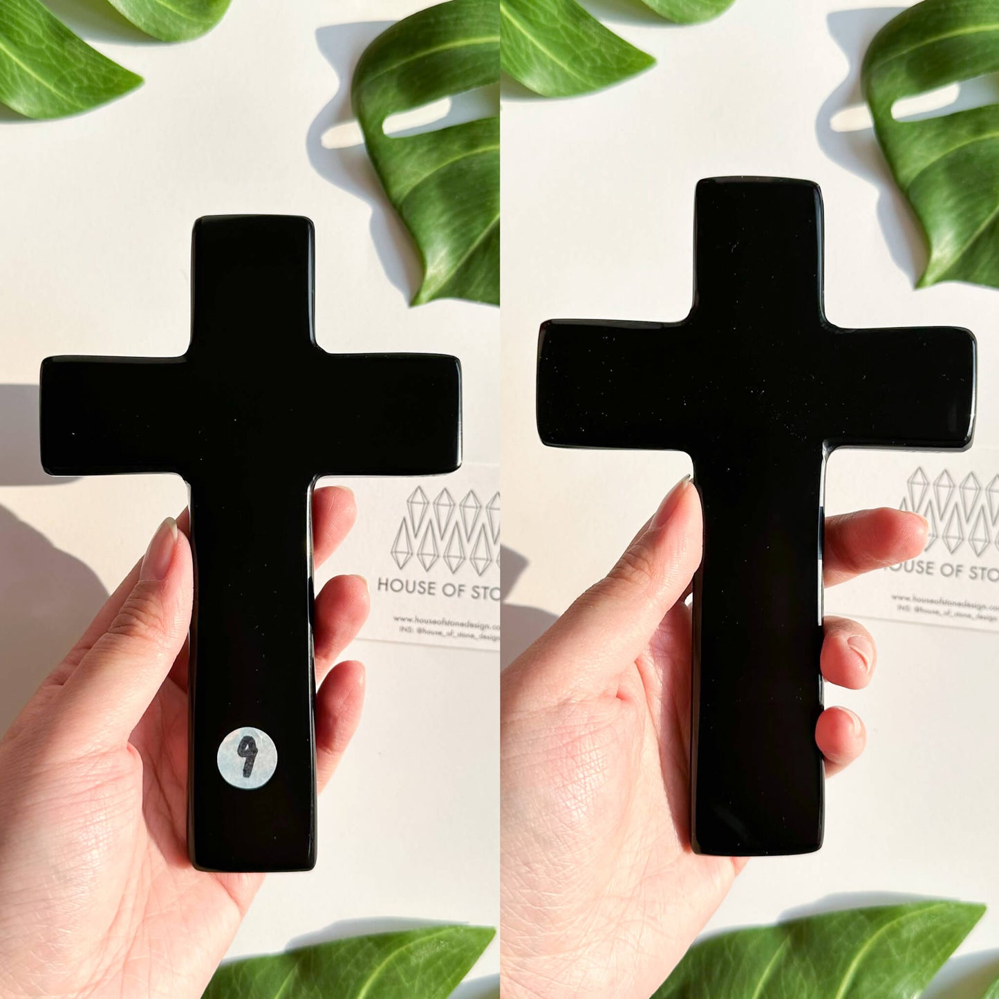 Natural Black Obsidian Cross/Large Hand carved Black Obsidian Cross/Gemstone Obsidian Cross/Crystal Cross/Root Chakra Healing/Altar Tools