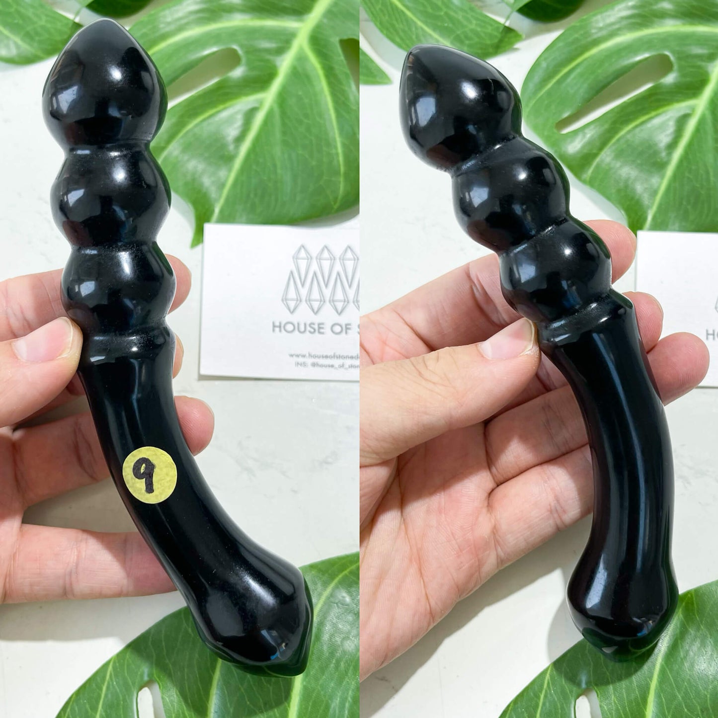 Natural Black Obsidian Massage Wand/Gemstone Crystal Yoni Wand/Root Chakra Healing/Self-love Healing Crystal Wand