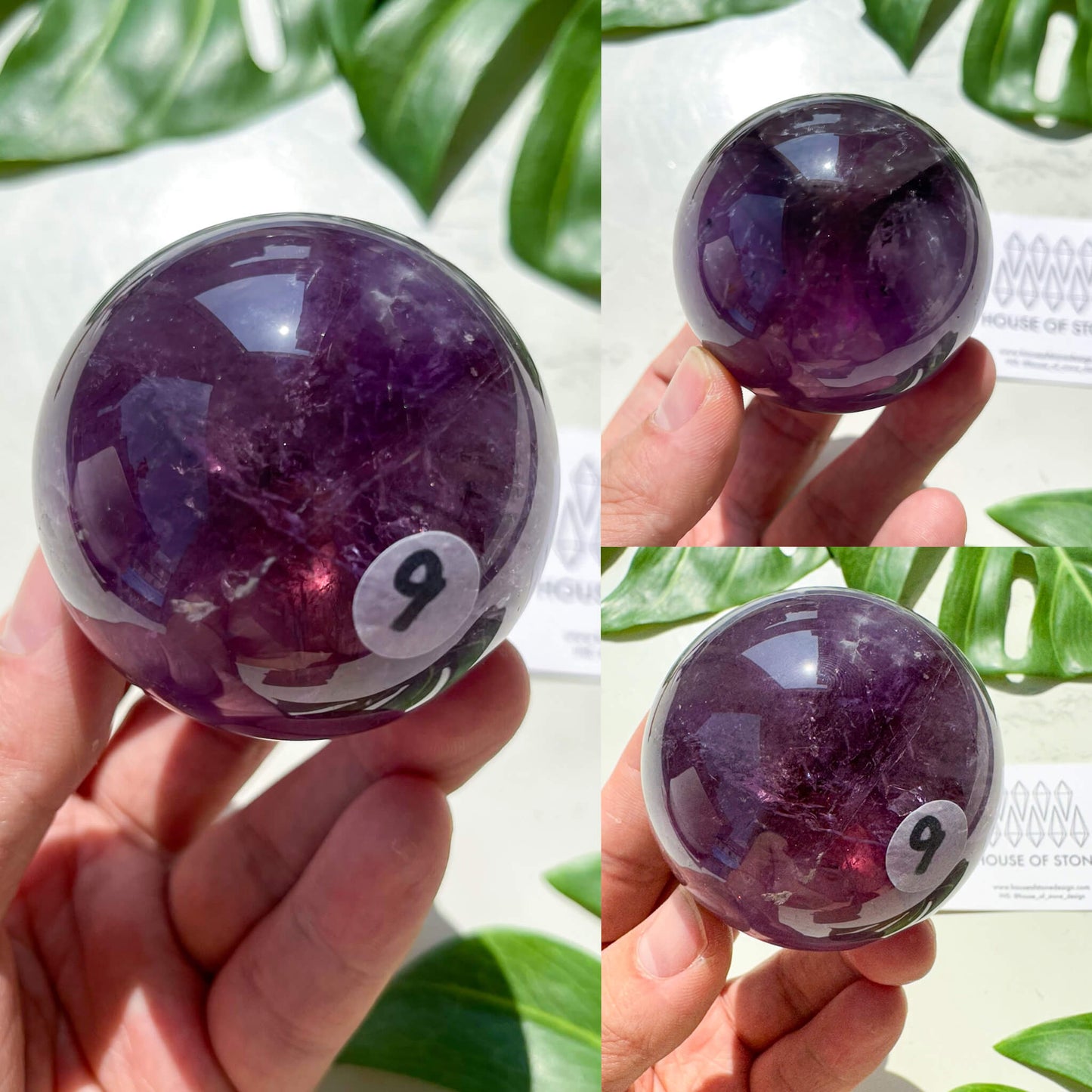 Natural Amethyst Sphere/High Quality Amethyst Rainbow Crystal Sphere/Amethyst Ball/Crown Chakra Healing/Meditation Tool/AAA