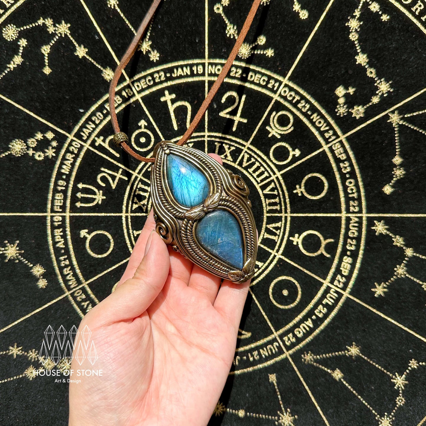 Natural Handmade Labradorite Pendant Necklace/Magic Labradorite Crystal Double-sided Pendant/Labradorite Jewelry/Chakra/Altar Tool