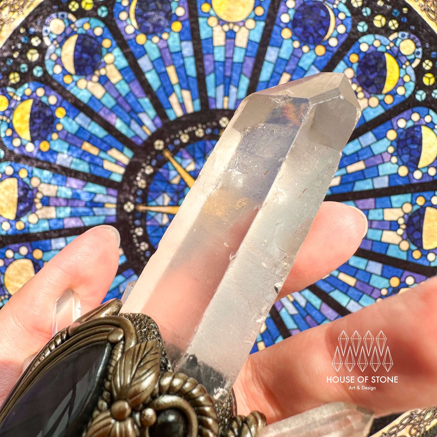 Natural Handmade Crystal Brazil Lemurian Quartz Antler Wand/Magic Clear Quartz Witch Wand/Labradorite Amethyst Antler Wand/Chakra/Altar Tool