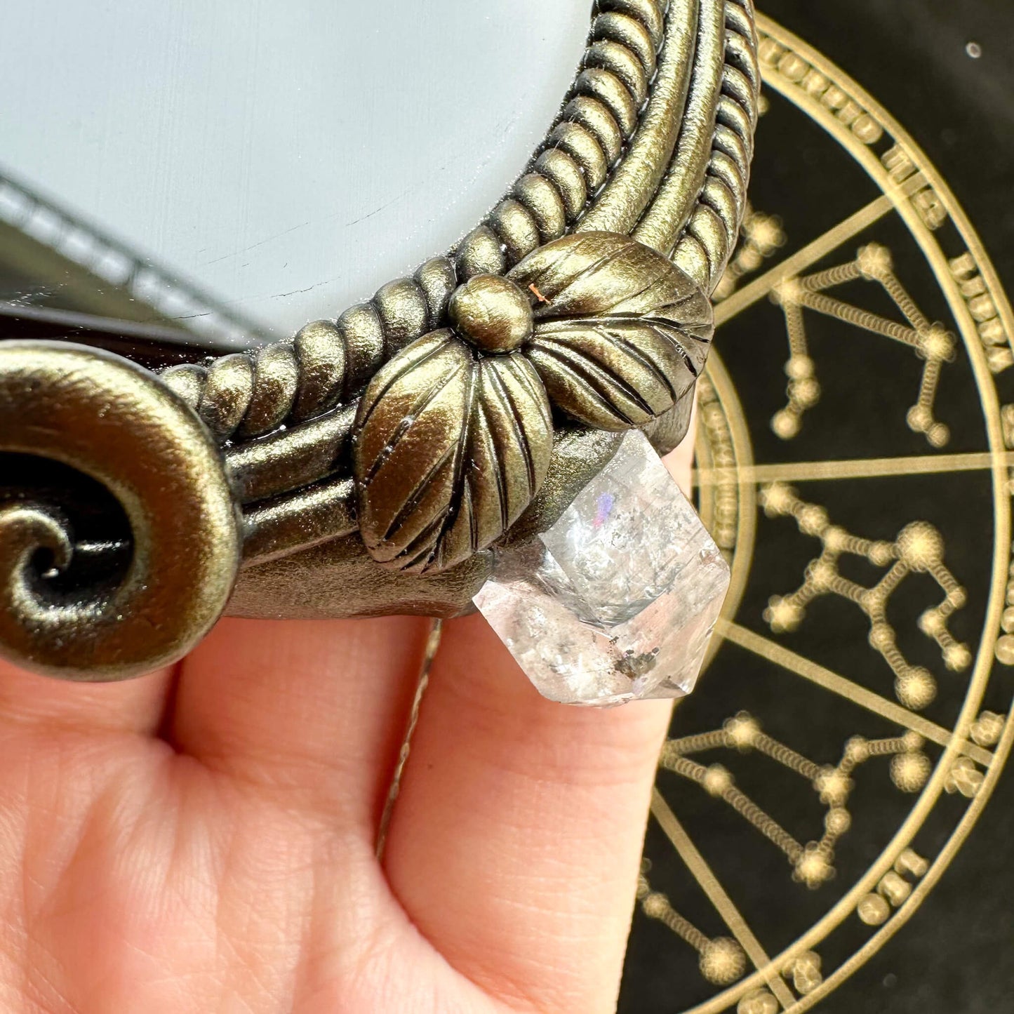 Handmade Natural Black Obsidian Pendant Necklace/Magic Obsidian Mirror Crystal Pendant/Scrying Mirror Talisman Protection Jewelry/Altar Tool