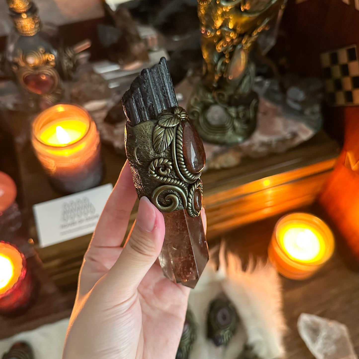 Handmade Natural Smoky Quartz Pendant Necklace/Magic Black Tourmaline Crystal Protection Pendant/Talisman Amulet Jewelry/Chakra/Altar Tool