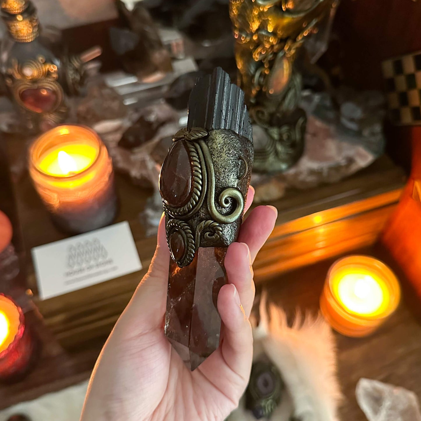 Handmade Natural Smoky Quartz Pendant Necklace/Magic Black Tourmaline Crystal Protection Pendant/Talisman Amulet Jewelry/Chakra/Altar Tool