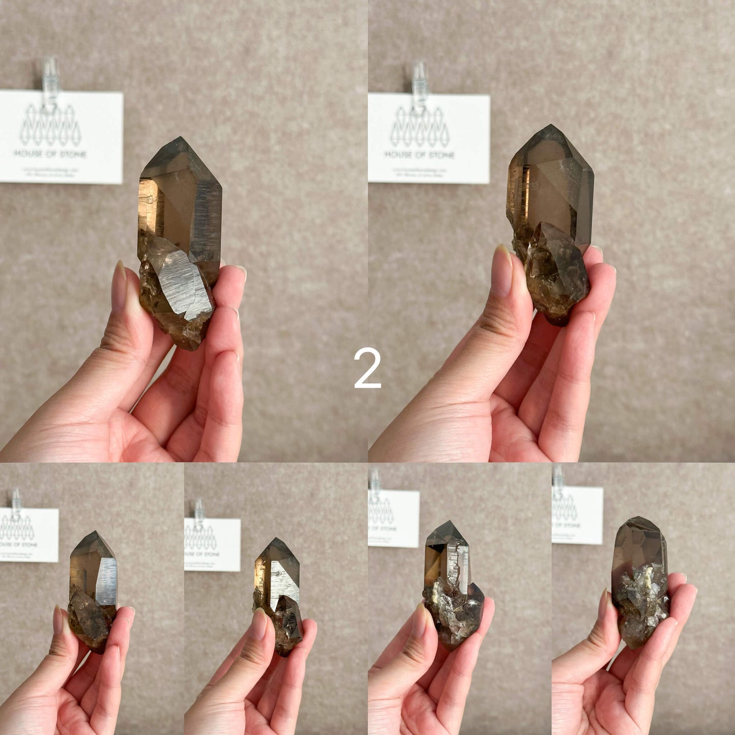 Alpine Mineral Smoky Quartz Point Specimen/Swiss Tower Apls/Double Terminated Quartz Points2