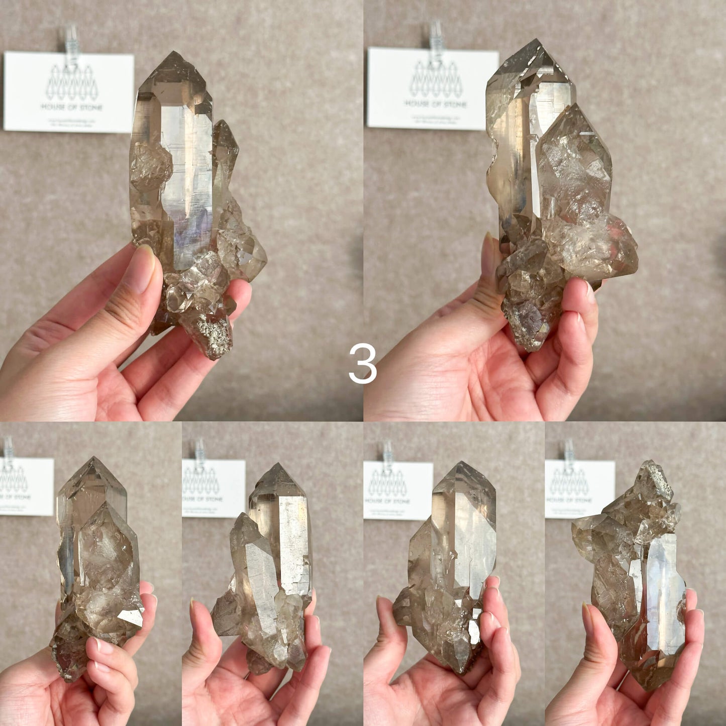 Alpine Mineral Smoky Quartz Point Specimen/Swiss Tower Apls/Double Terminated Quartz Points3