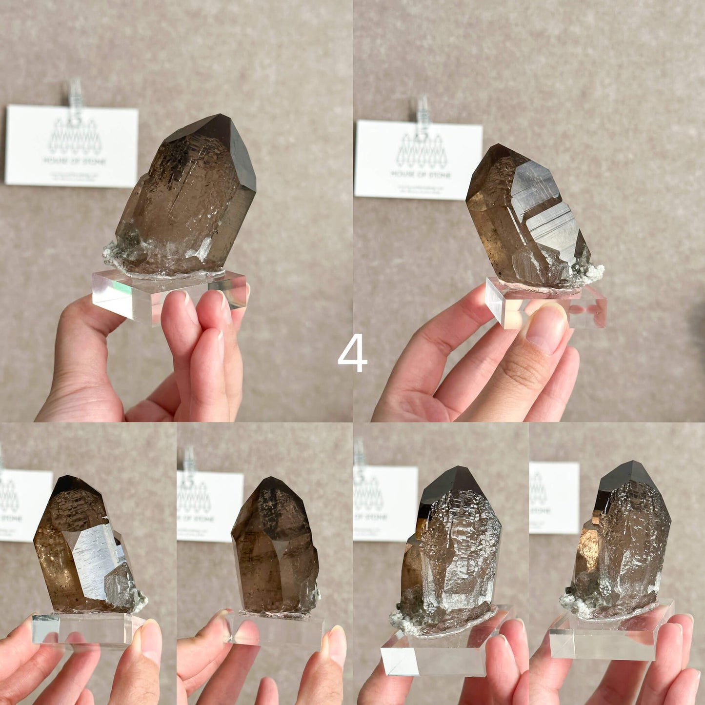Alpine Mineral Smoky Quartz Point Specimen/Swiss Tower Apls/Double Terminated Quartz Points4