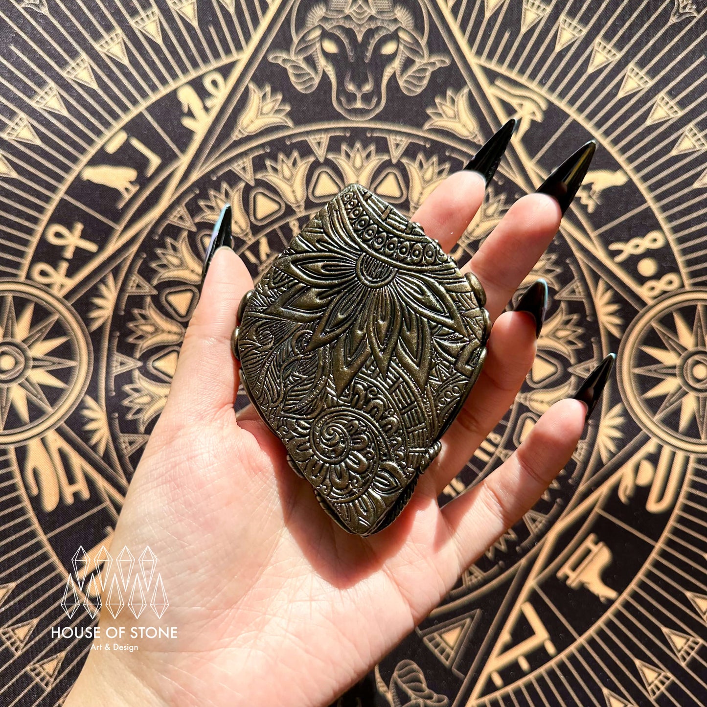 Handmade Natural Black Obsidian Pendant Necklace/Magic Obsidian Mirror Crystal Pendant/Scrying Mirror Labradorite Protection Jewelry/Altar Tool