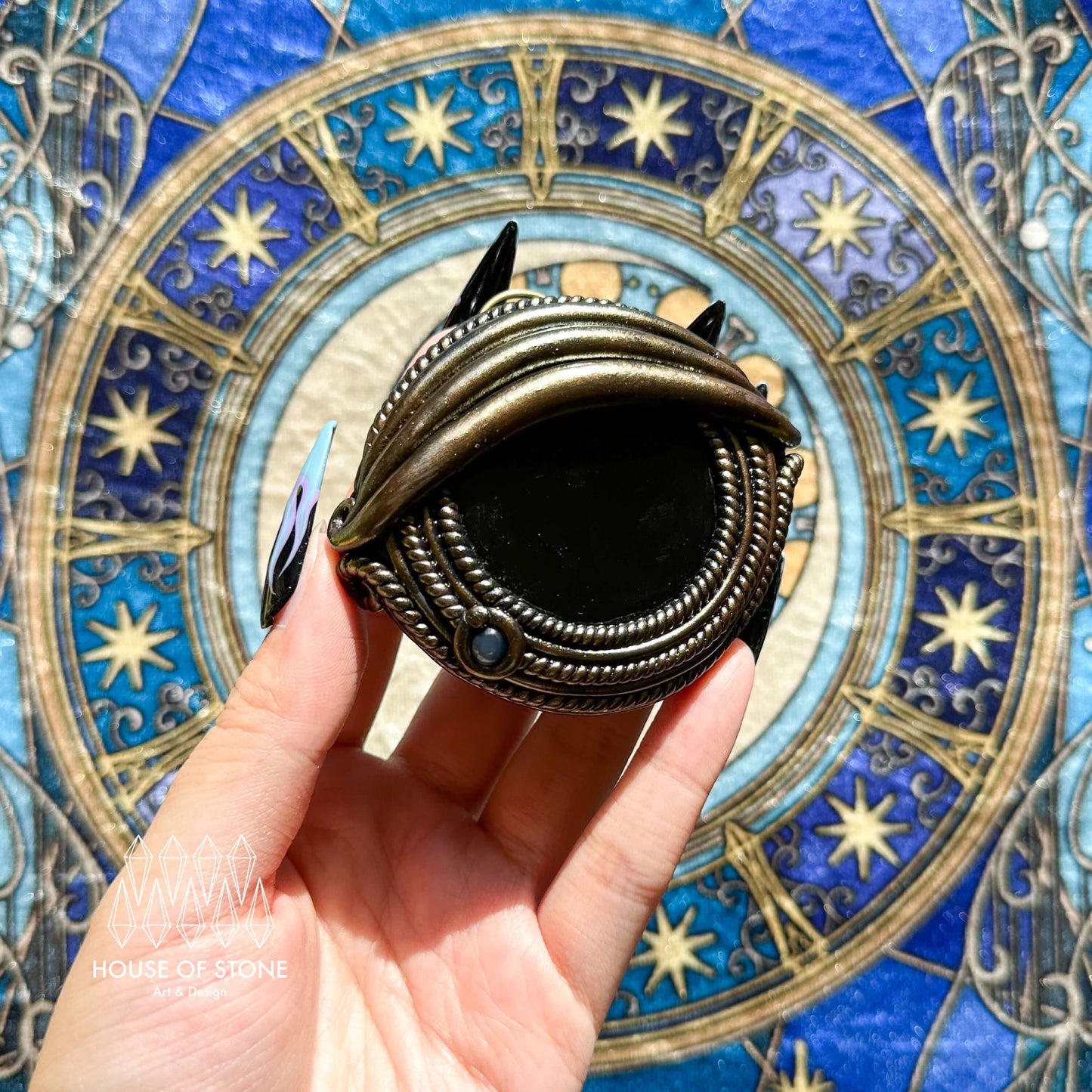 Handmade Natural Black Obsidian Pendant Necklace/Magic Obsidian Mirror Crystal Pendant/Scrying Mirror Protection Jewelry/Altar Tool