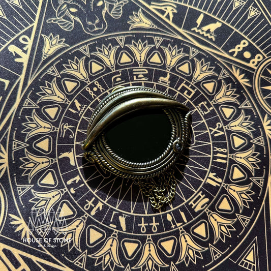 Handmade Natural Black Obsidian Pendant Necklace/Magic Obsidian Mirror Crystal Pendant/Scrying Mirror Protection Jewelry/Altar Tool