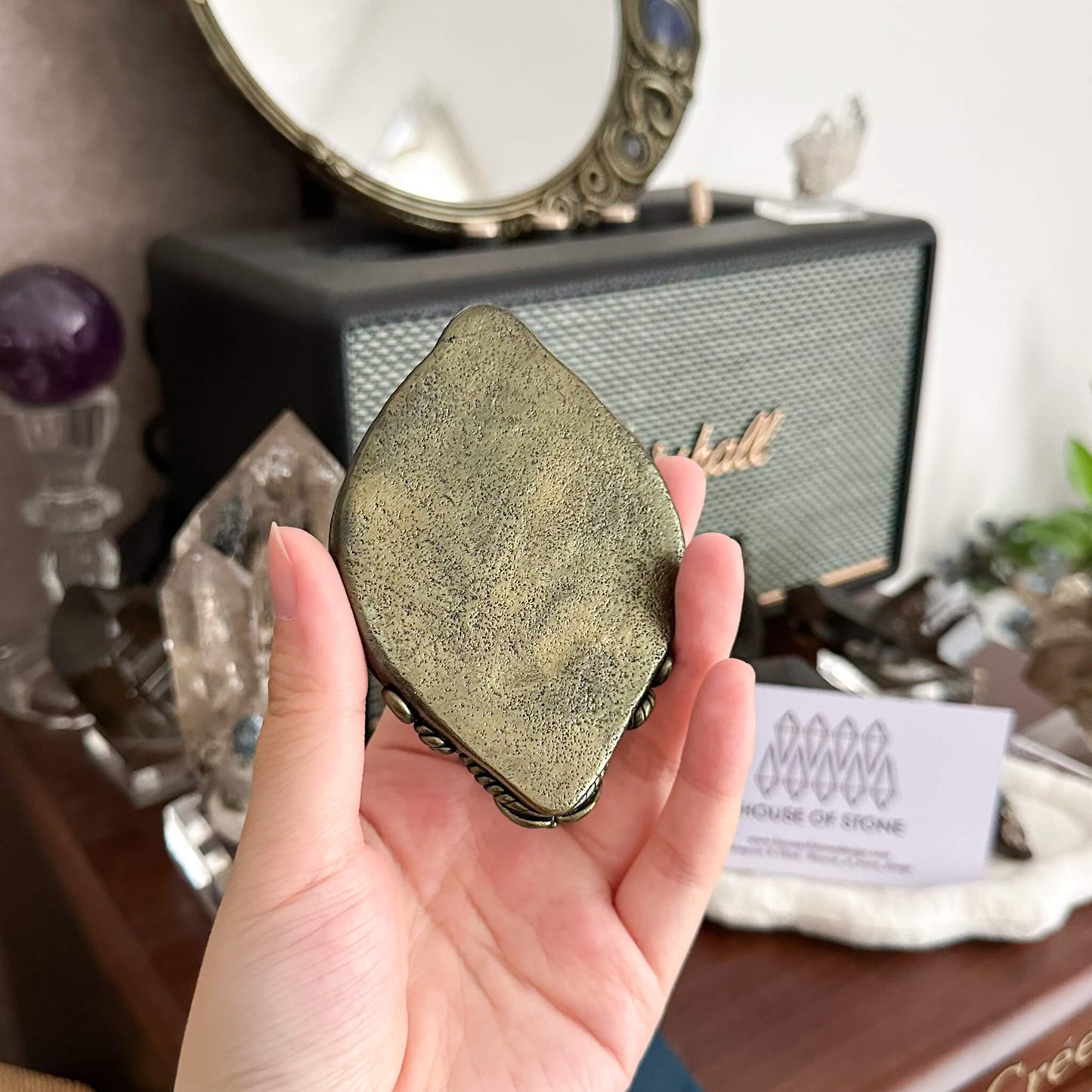Handmade Natural Black Obsidian Pendant Necklace/Magic Obsidian Mirror Crystal Pendant/Scrying Mirror Talisman Protection Jewelry/Altar Tool