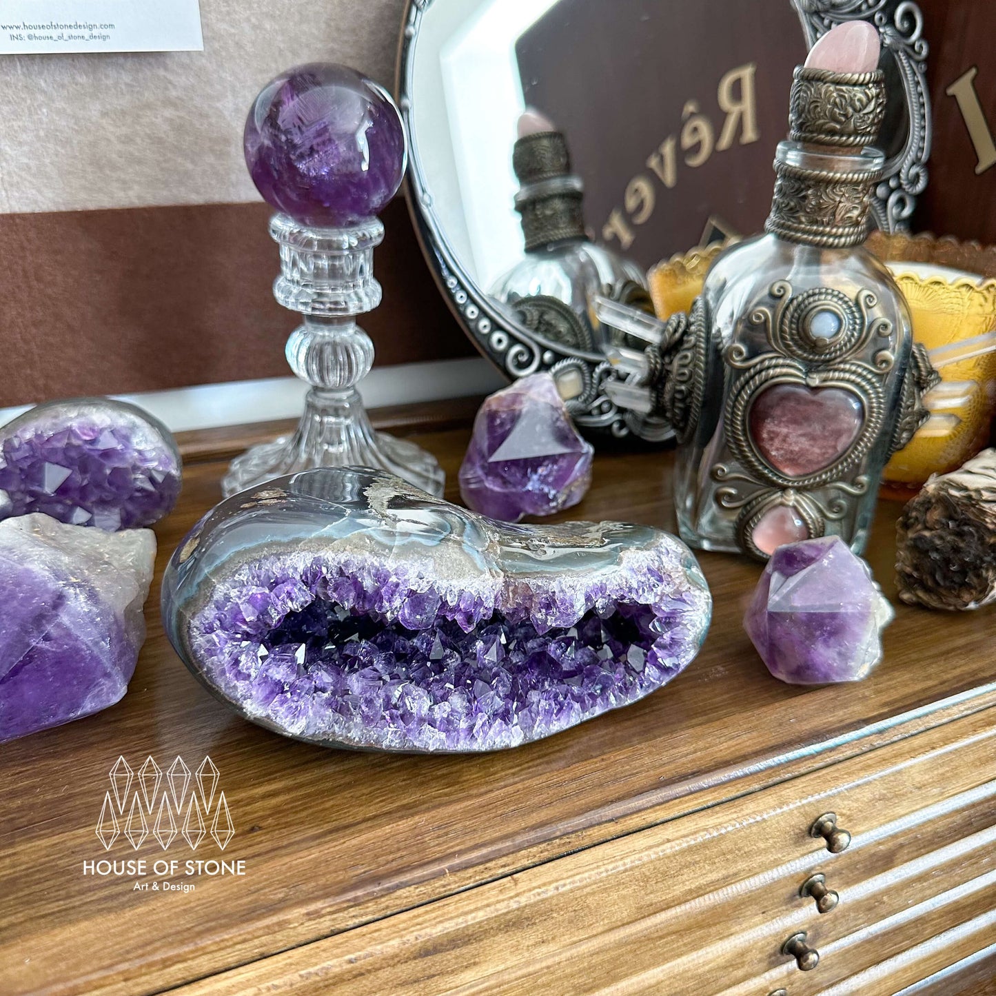 Natural Amethyst Geode Cluster/Large Raw Amethyst Agate Crystal Geode/Rainbow Amethyst Geode Cluster/Crown Chakra/Meditation Tool