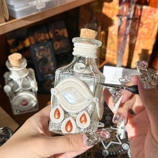 Handmade Natural Crystal Spell Jar/Apothecary Spell Jar/Magic Potion Bottle/Witch Apothecary Bottle/Large Wish bottle/Intention bottle