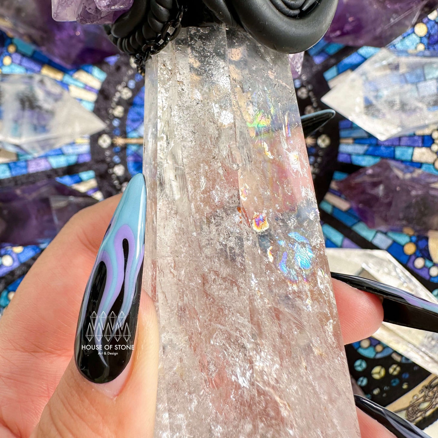 Natural Handmade Crystal Quartz Wand/Magic Crystal Quartz Wand/Amethyst Clear Quartz Labradorite/Chakra Healing/Manifest Tool/Altar Tool