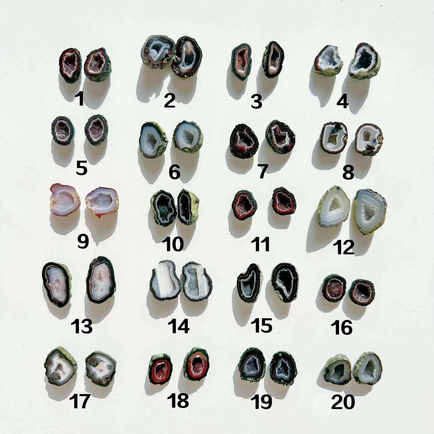 Natural Mini Agate Geode Pair | Small Tabasco Raw Crystal Geode, Druzy  Rainbow Mexico Geodes, Chakra, Meditation Tool