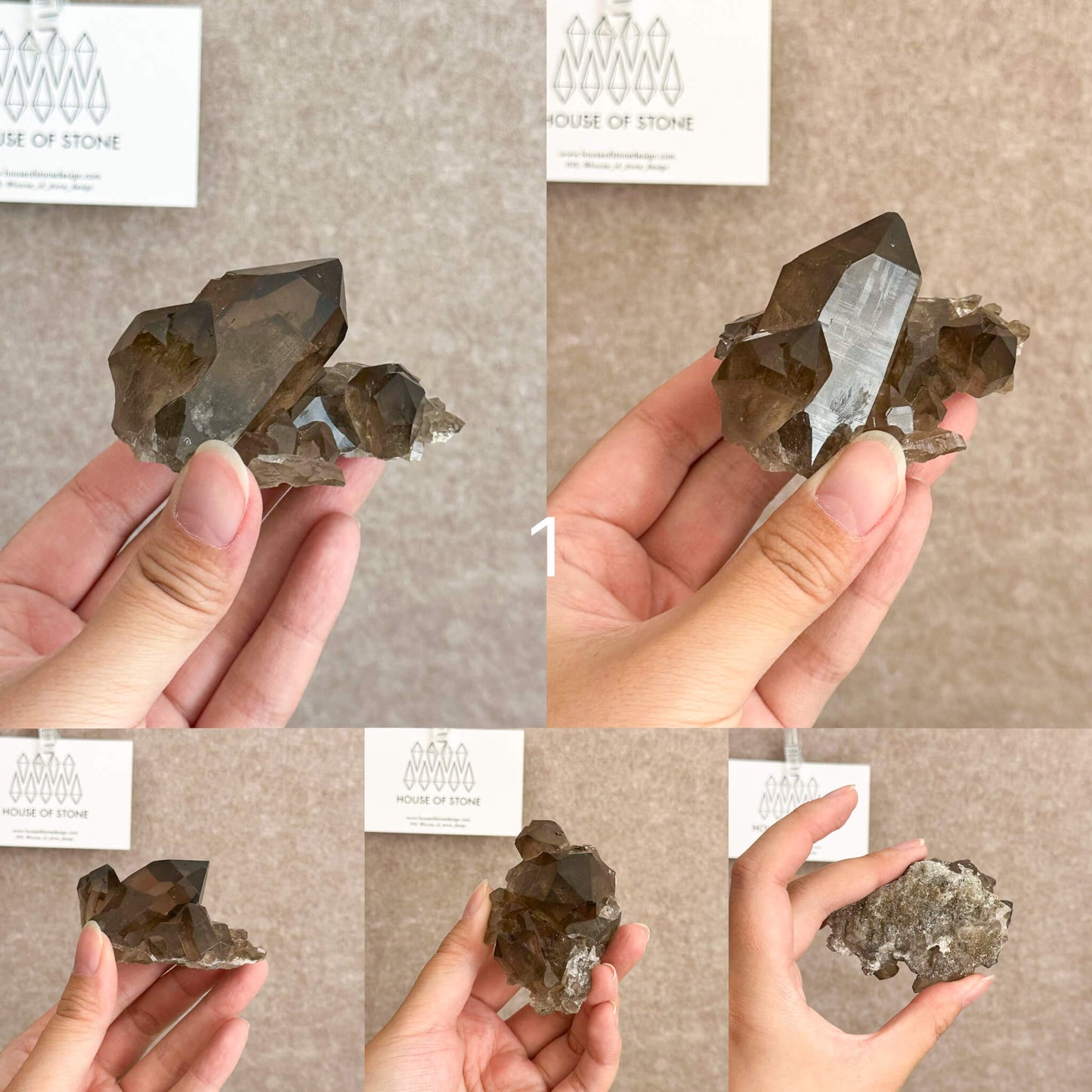 Alpine Mineral Dark Smoky Quartz Point Cluster Specimen/Small Swiss Cluster Apls/Double Terminated Quartz Cluster