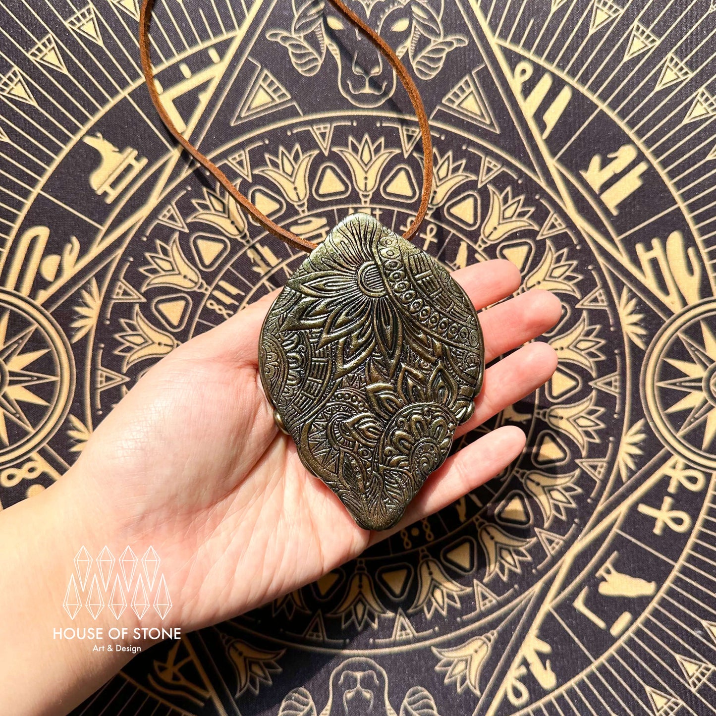 Handmade Natural Black Obsidian Pendant Necklace/Magic Obsidian Mirror Crystal Pendant/Scrying Mirror Labradorite Protection Jewelry/Altar Tool