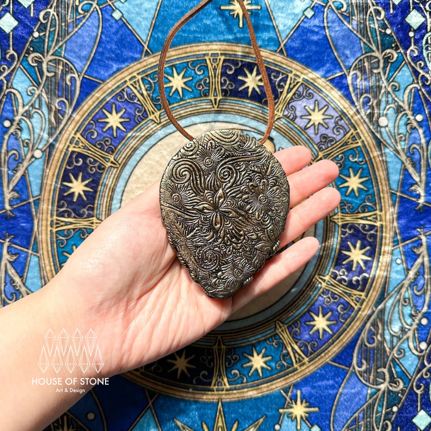 Handmade Natural Black Obsidian Pendant Necklace/Magic Obsidian Mirror Crystal Pendant/Scrying Mirror Talisman Protection Jewelry/Altar Tool