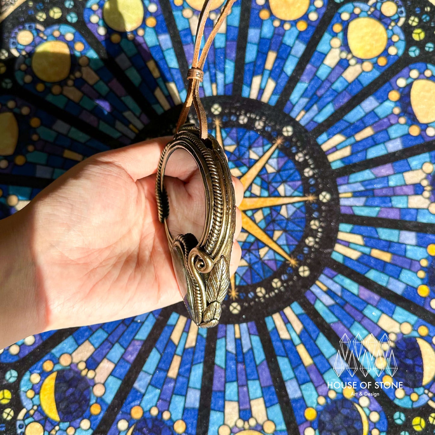 Natural Handmade Black Obsidian Pendant Necklace/Magic Obsidian Mirror Crystal Pendant/Scrying Mirror Labradorite Jewelry/Altar Tool