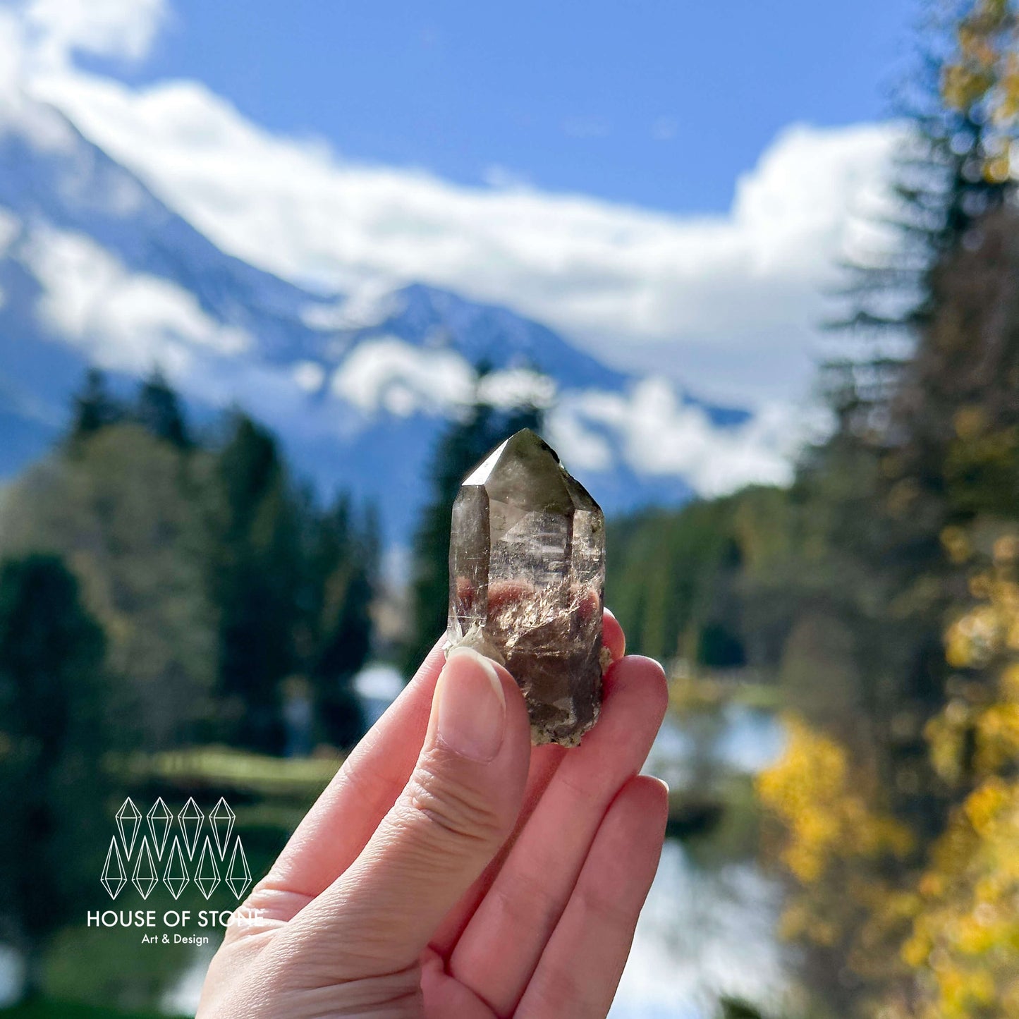 Alpine Mineral Smoky Quartz Point Specimen/Swiss Tower Apls/Double Terminated Quartz Points