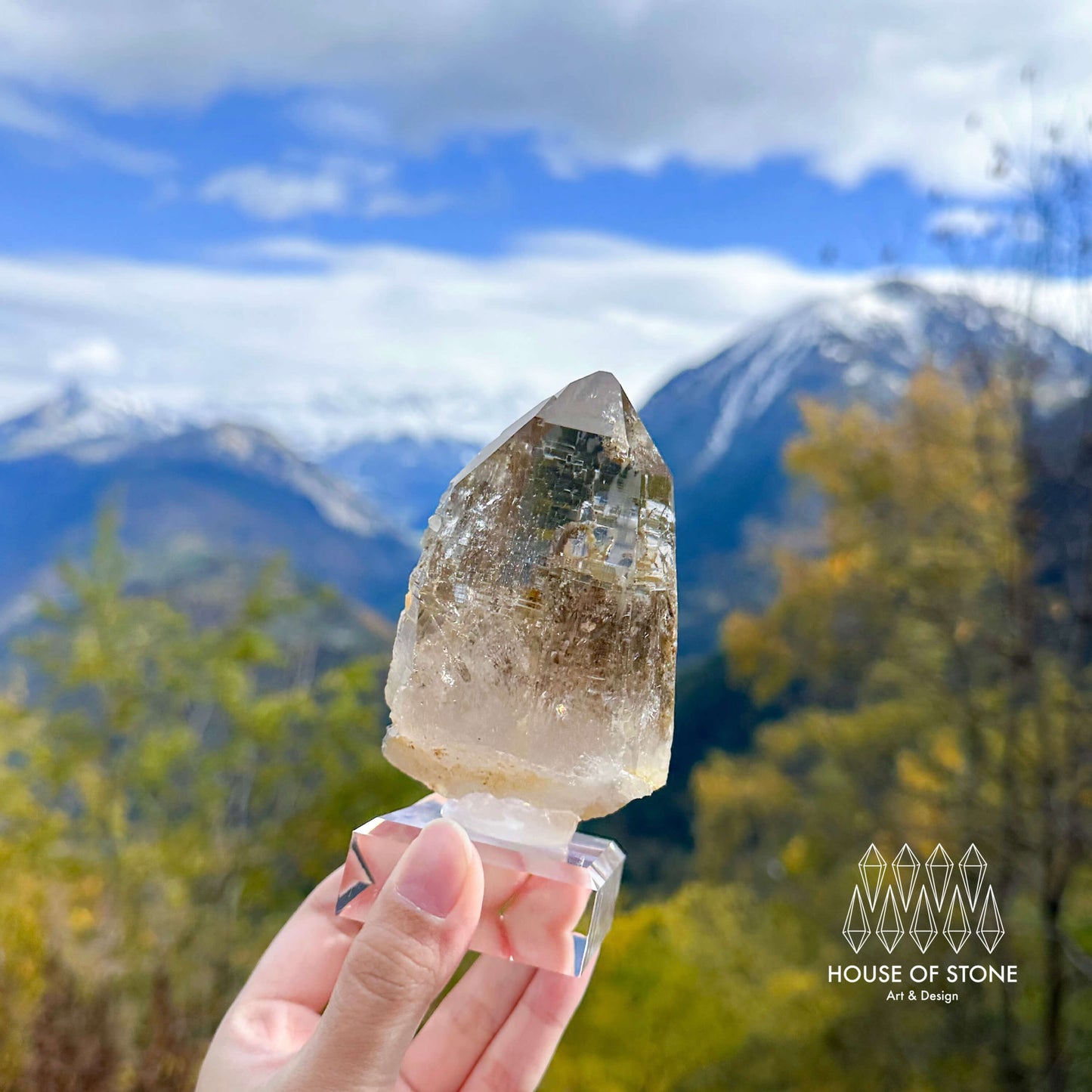 Swiss Tessin Smoky Quartz Point Specimen/Switzerland Ticino Tower/Alpine Mineral/Apls Double Terminated Quartz/Smoky Quartz Cluster