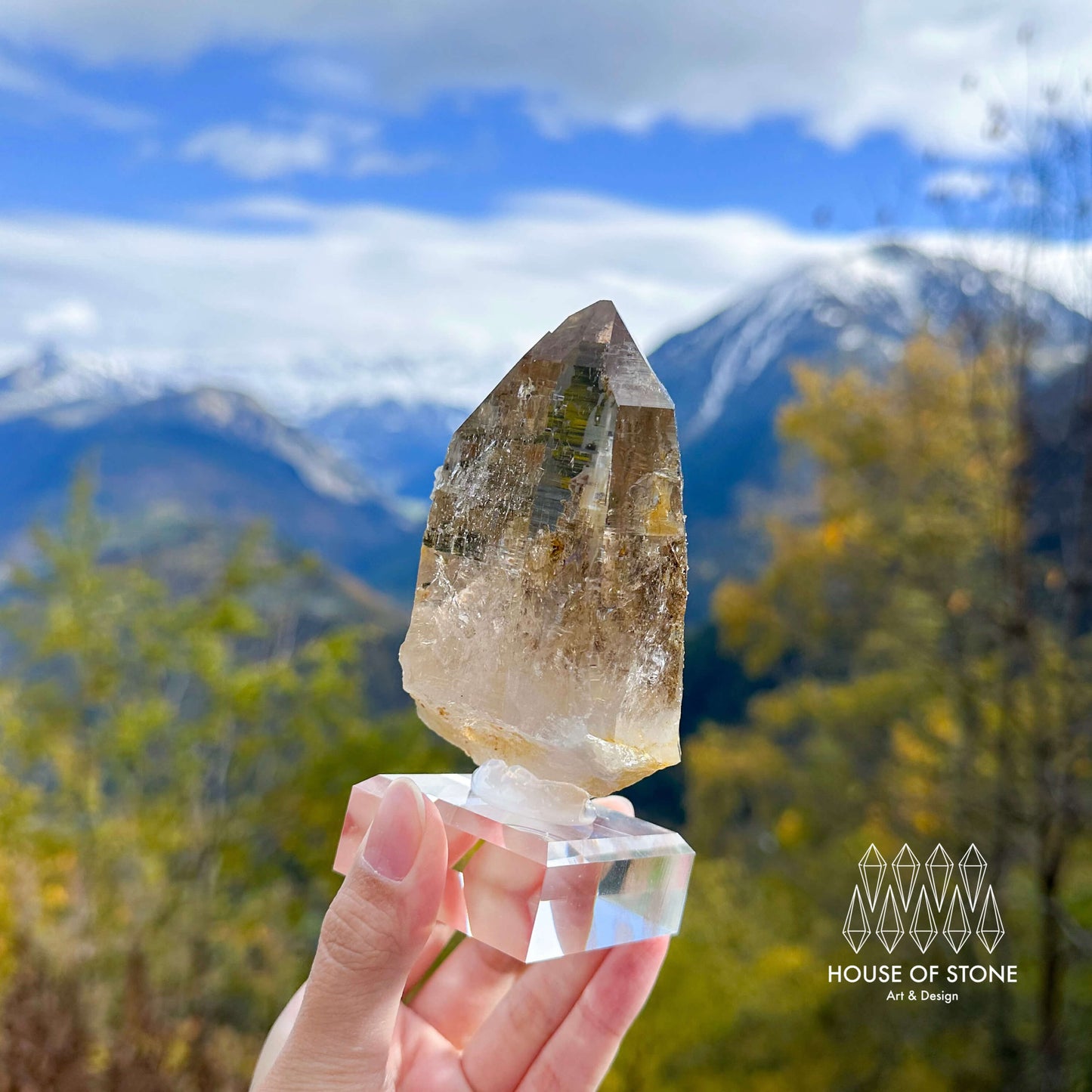 Swiss Tessin Smoky Quartz Point Specimen/Switzerland Ticino Tower/Alpine Mineral/Apls Double Terminated Quartz/Smoky Quartz Cluster