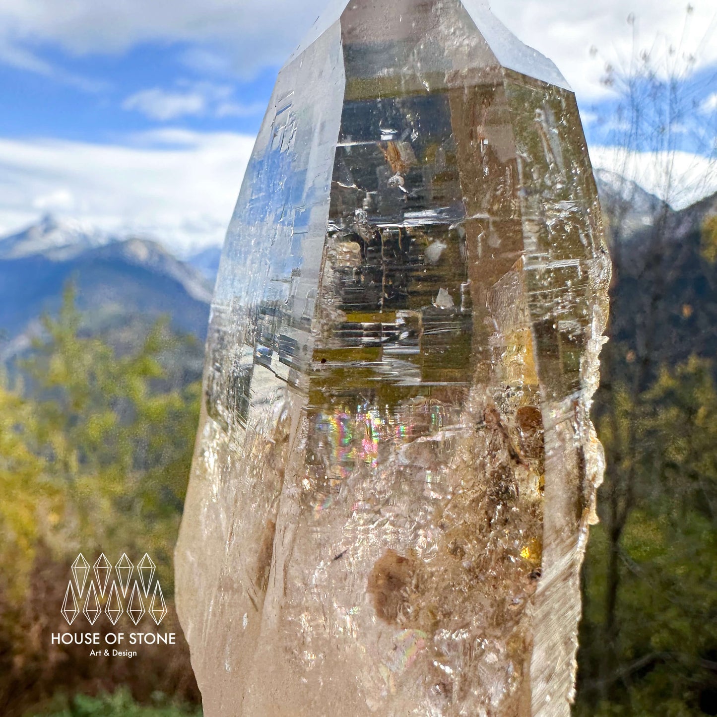 Swiss Tessin Smoky Quartz Point Specimen/Switzerland Ticino Tower/Alpine Mineral/Apls Double Terminated Quartz/Smoky Quartz Cluster