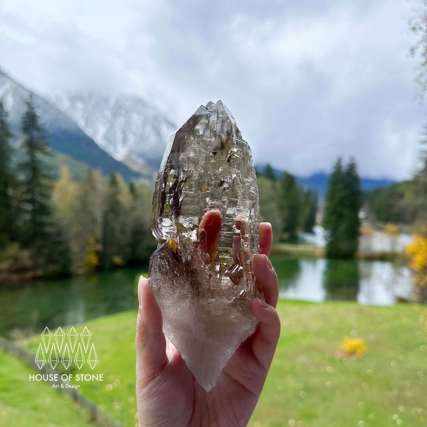 Large Swiss Tessin Smoky Quartz Point Specimen/Switzerland Ticino Tower/Alpine Mineral/Apls Double Terminated Quartz/Smoky Quartz Cluster