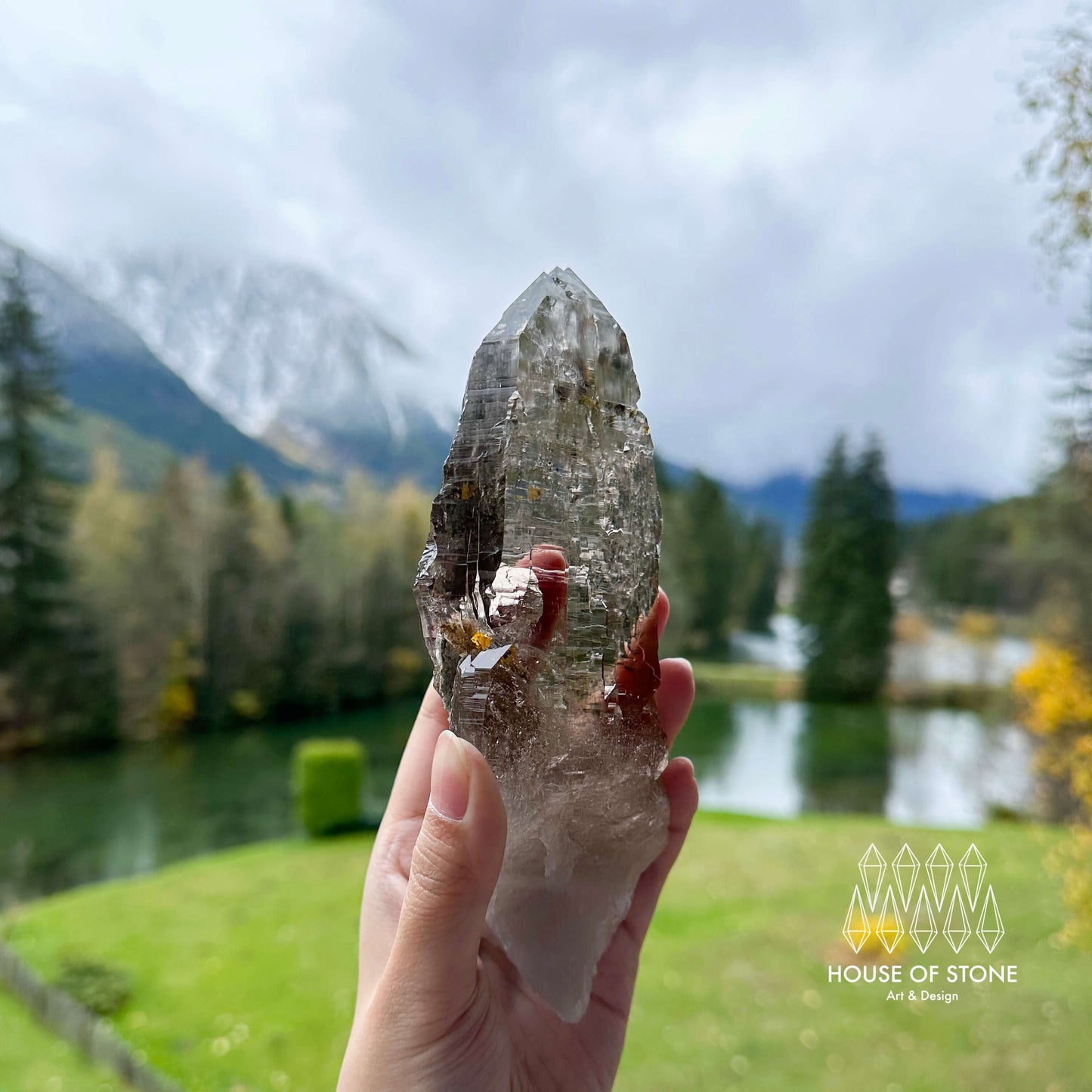 Large Swiss Tessin Smoky Quartz Point Specimen/Switzerland Ticino Tower/Alpine Mineral/Apls Double Terminated Quartz/Smoky Quartz Cluster