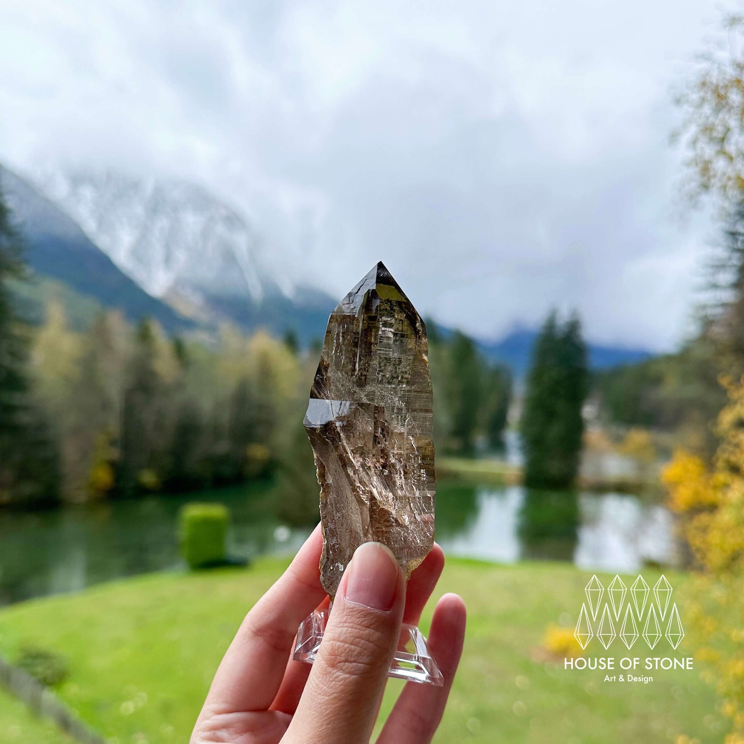 Swiss Tessin Smoky Quartz Point Specimen/Switzerland Ticino Tower/Alpine Mineral/Apls Double Terminated Quartz/Smoky Quartz Cluster2