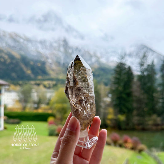 Swiss Tessin Smoky Quartz Point Specimen/Switzerland Ticino Tower/Alpine Mineral/Apls Double Terminated Quartz/Smoky Quartz Cluster2