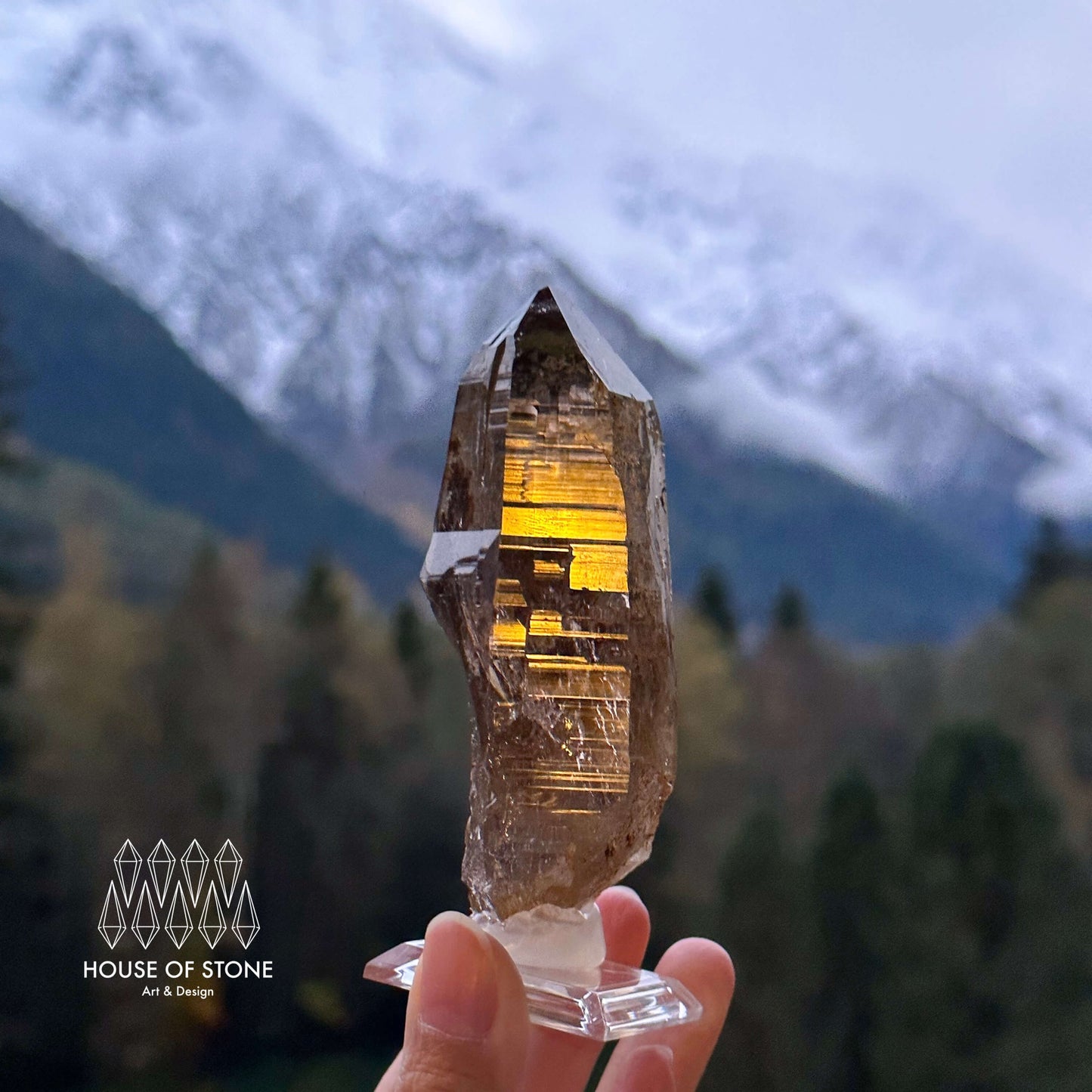 Swiss Tessin Smoky Quartz Point Specimen/Switzerland Ticino Tower/Alpine Mineral/Apls Double Terminated Quartz/Smoky Quartz Cluster2