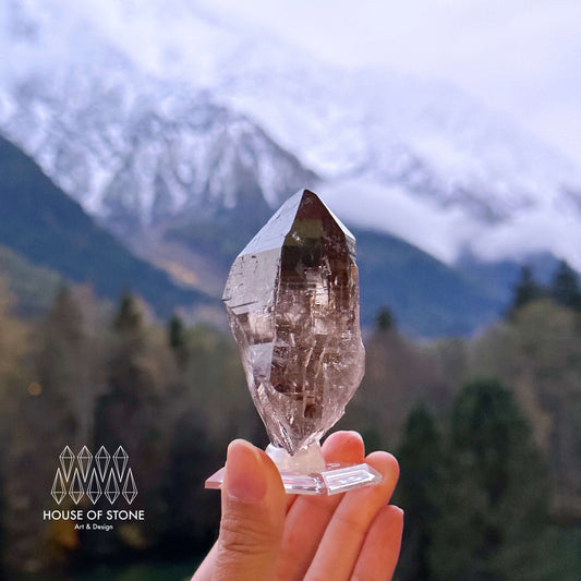 Swiss Tessin Smoky Quartz Point Specimen/Switzerland Ticino Tower/Alpine Mineral/Apls Double Terminated Quartz/Smoky Quartz Cluster3