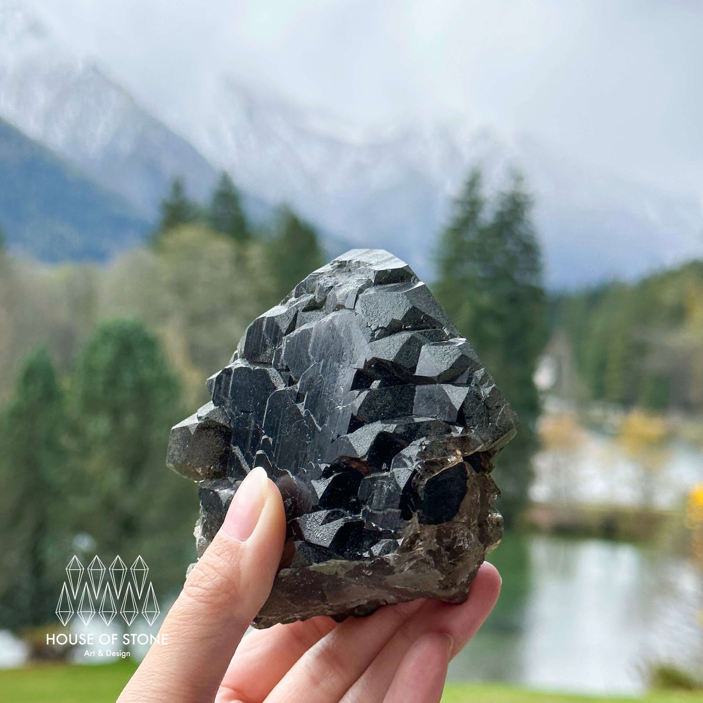 Alpine Mineral Large Swiss Gwindel Morion Smoky Quartz Specimen/Switzerland Gwindel Apls