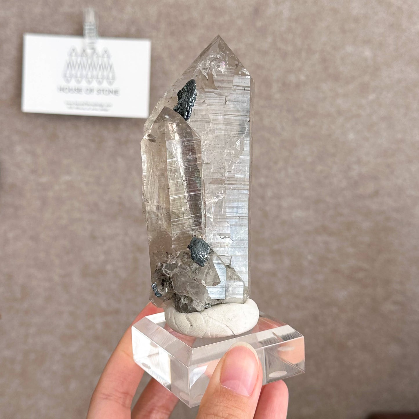 Swiss Smoky Quartz Hematite Point Specimen/Switzerland Smoky Quartz Tower/Alpine Mineral/Apls Quartz Hematite/Quartz Cluster Iron Flower