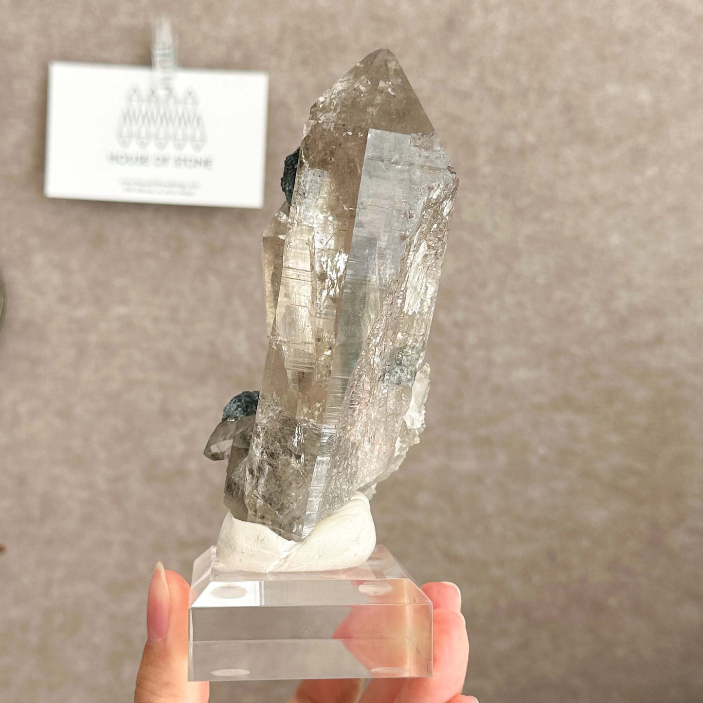 Swiss Smoky Quartz Hematite Point Specimen/Switzerland Smoky Quartz Tower/Alpine Mineral/Apls Quartz Hematite/Quartz Cluster Iron Flower