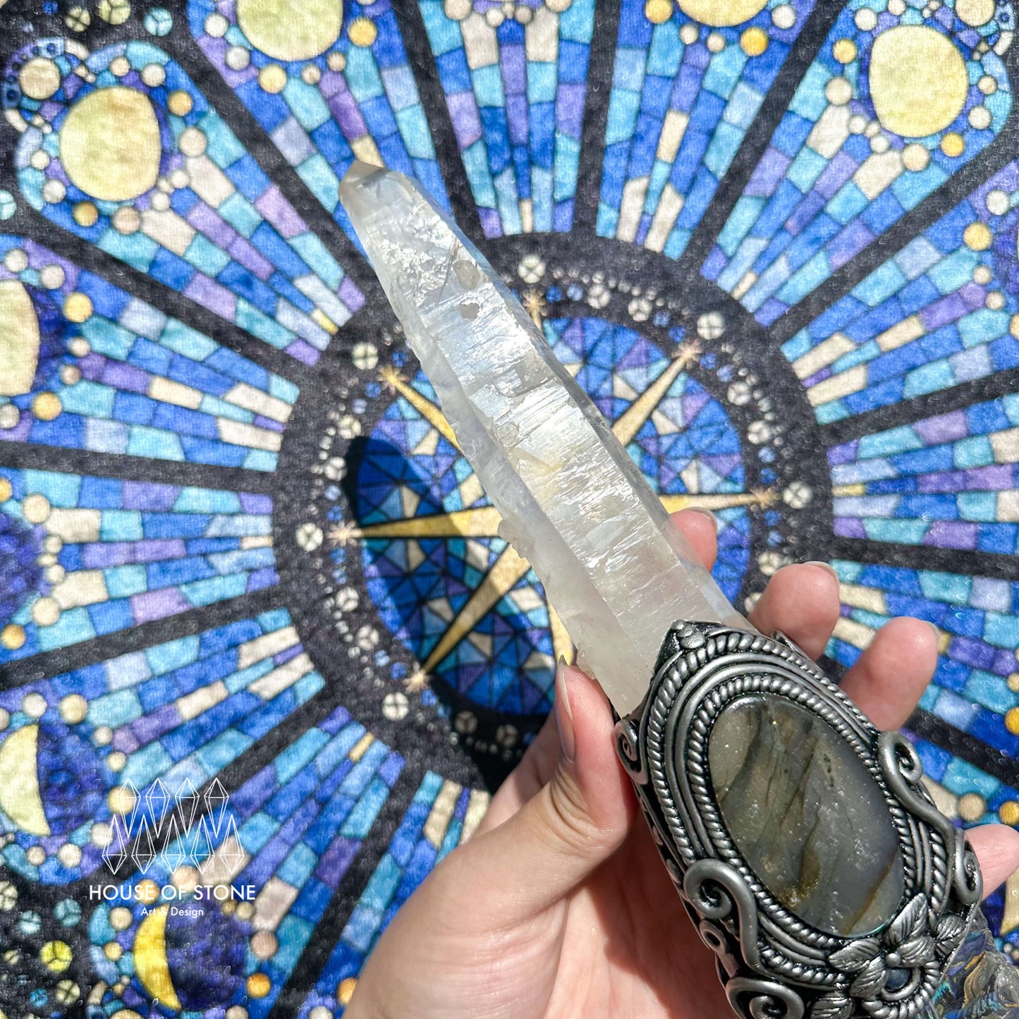 Natural Handmade Clear Quartz Wand/Magic Clear Lemurian Quartz Witch Crystal Wand/Labradorite Amethyst Wand/Chakra/Manifest Altar Tool