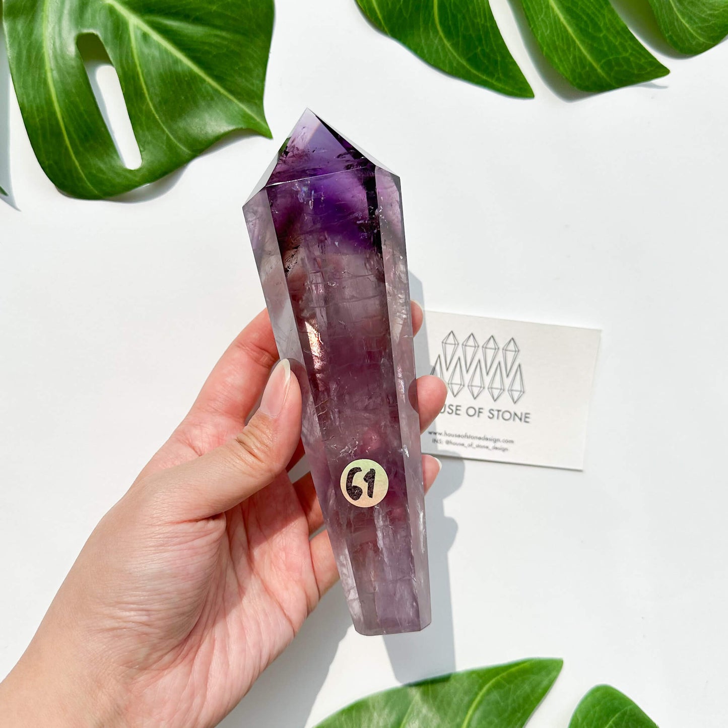 Amethyst Wand/Natural Amethyst Point Wand/High Quality Amethyst Rainbow Crystal Point Wand/Amethyst Handle/Amethyst Stem/Meditation Tool/AAA
