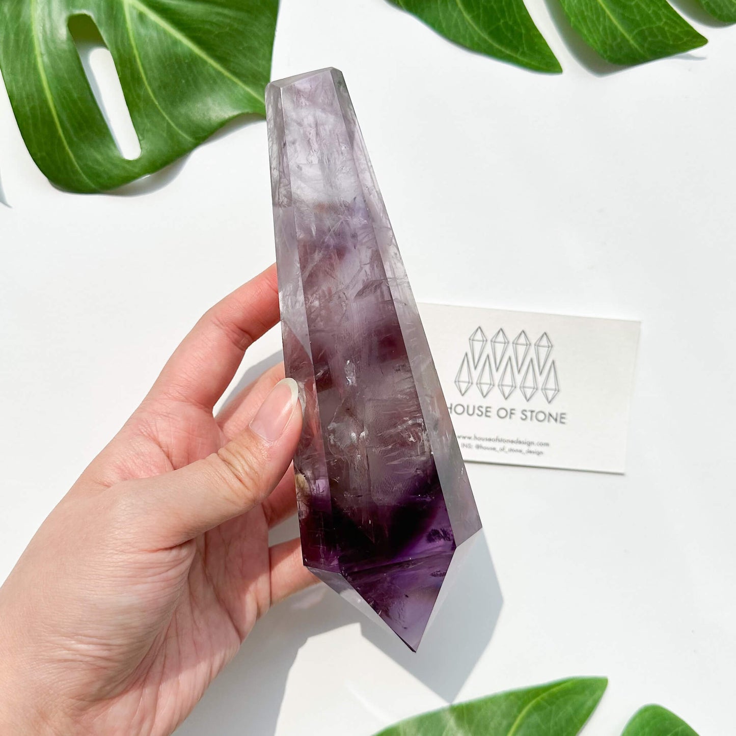 Amethyst Wand/Natural Amethyst Point Wand/High Quality Amethyst Rainbow Crystal Point Wand/Amethyst Handle/Amethyst Stem/Meditation Tool/AAA