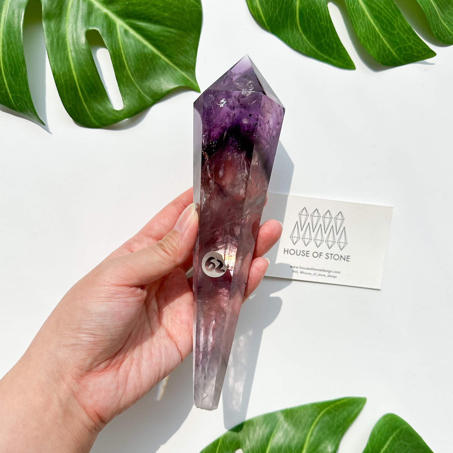 Amethyst Wand/Natural Amethyst Point Wand/High Quality Amethyst Rainbow Crystal Point Wand/Amethyst Handle/Amethyst Stem/Meditation Tool/AAA