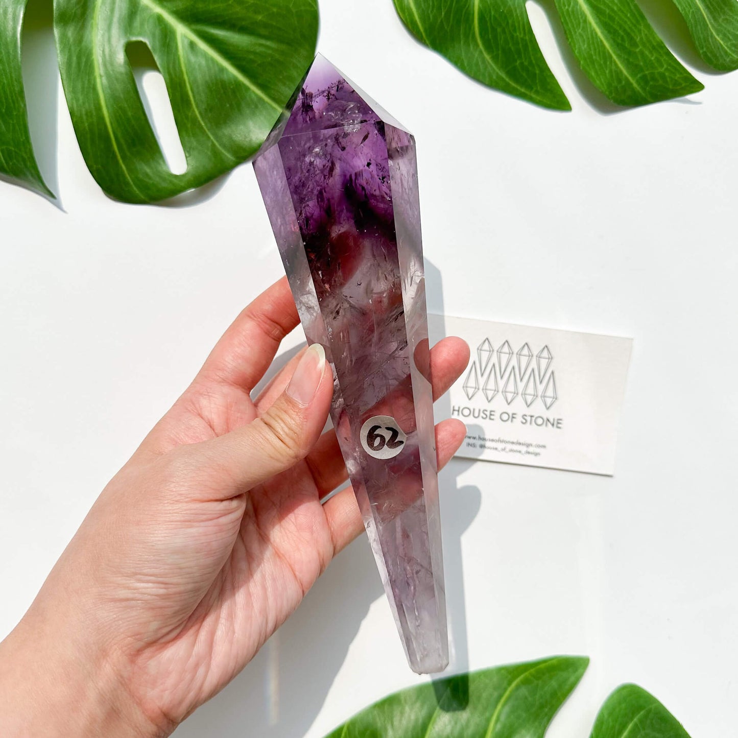 Amethyst Wand/Natural Amethyst Point Wand/High Quality Amethyst Rainbow Crystal Point Wand/Amethyst Handle/Amethyst Stem/Meditation Tool/AAA