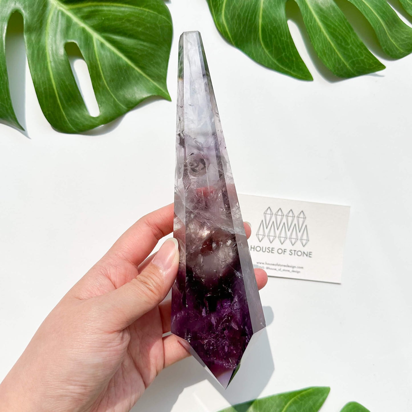 Amethyst Wand/Natural Amethyst Point Wand/High Quality Amethyst Rainbow Crystal Point Wand/Amethyst Handle/Amethyst Stem/Meditation Tool/AAA