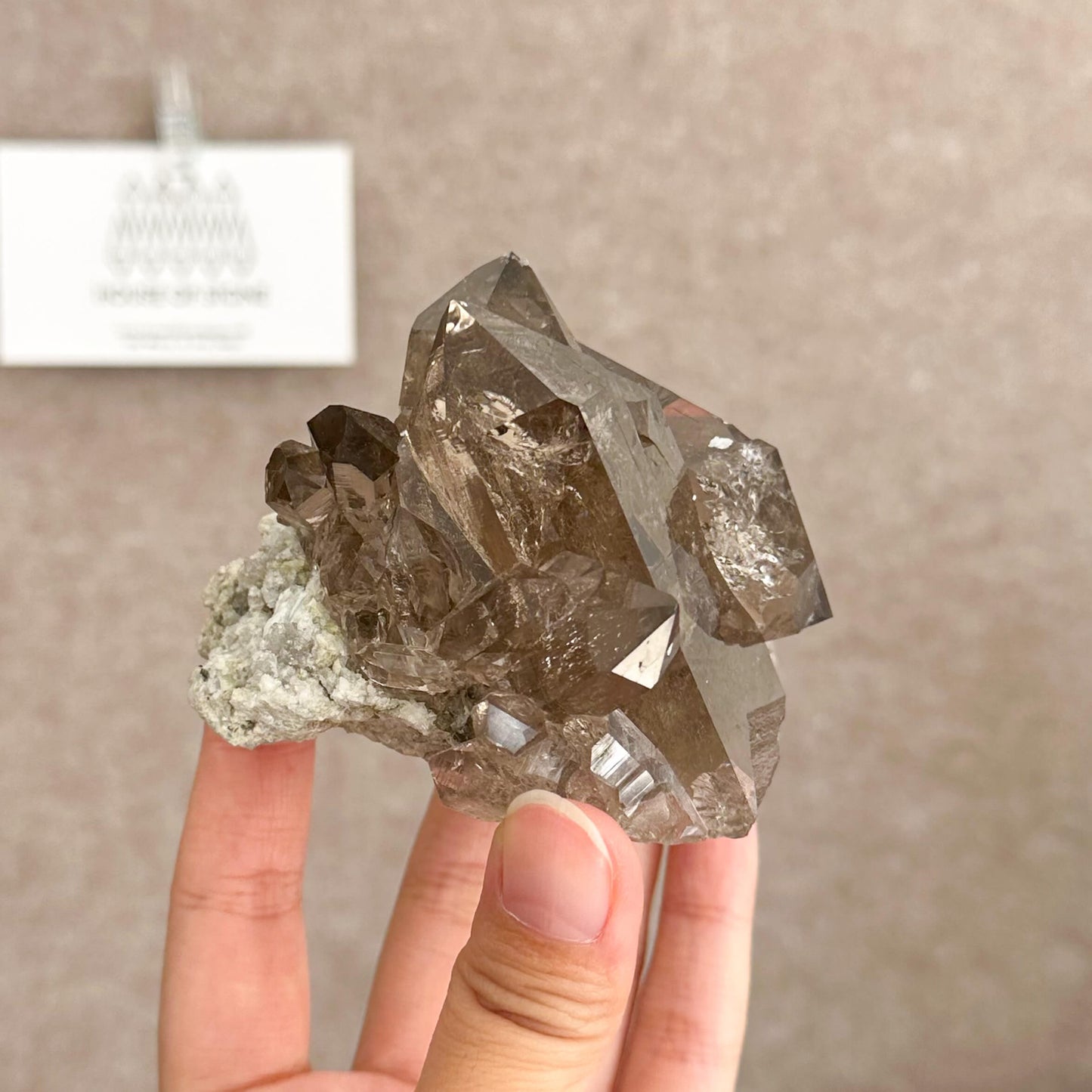 Swiss Smoky Quartz Cluster with Matrix Specimen/Switzerland Smoky Quartz Cluster Apls Specimen/Alpine Mineral/Crystal Cluster with Matrix3